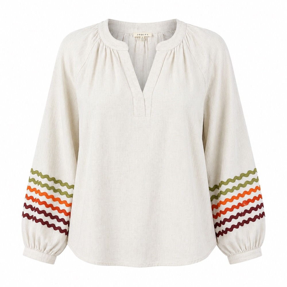 JODIFL Long Sleeve Peasant Blouse Small Boho Cottagecore Top New Earthy Artisian
